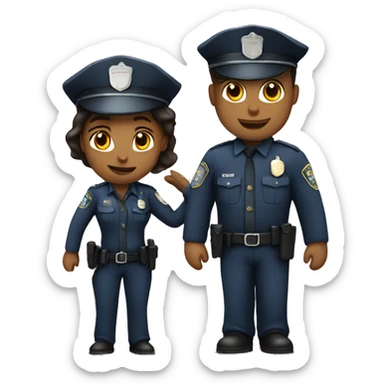 Police Woman With Police man in love sticker