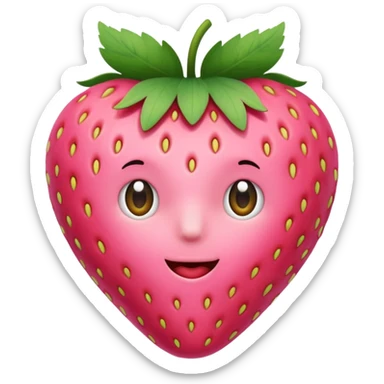 Pink strawberry  sticker