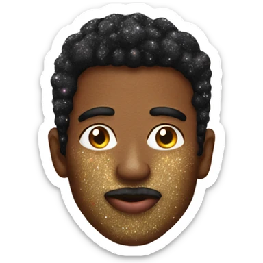 Man with glitter lips sticker