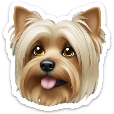 Perro raza yorkshire con sólo cabello negro y ojos negros. sticker
