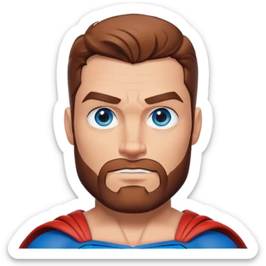 Superman Blue Eyes Redish Brownish Beard Muscle sticker