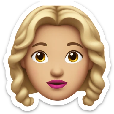 A fat gurl with browen light hair and beautiful browen eyes and a pink lips and pink cheeks  sticker