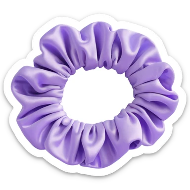 small silky pastel purple scrunchie with shimmer effect sticker