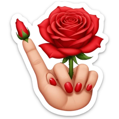 Rose with a middle finger sticker