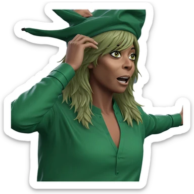 rainy day with green shirt sticker