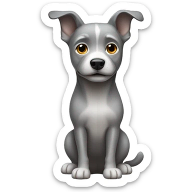 small-grey-dog-standing-upright sticker