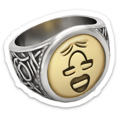 hig detailled HD 4K Silver signet ring sticker