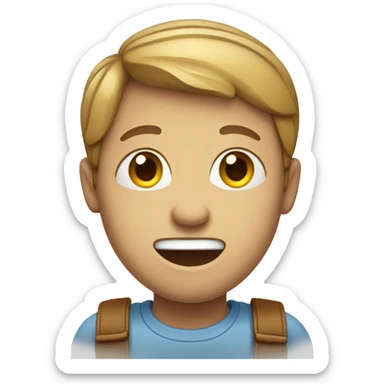 Smile emoji with wide eyes and braces  sticker