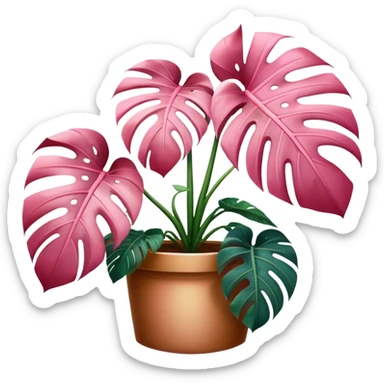 Monstera Plant pink  sticker