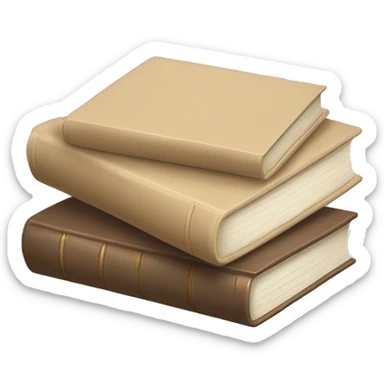 a beige stack of books sticker