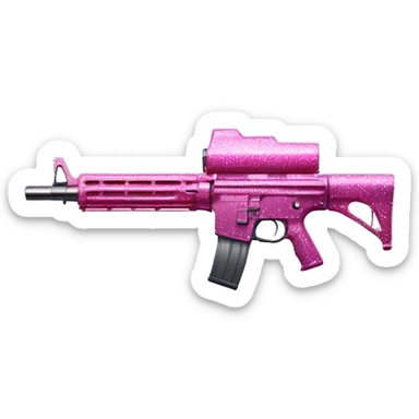 Pink ombre machine gun with glitter  sticker