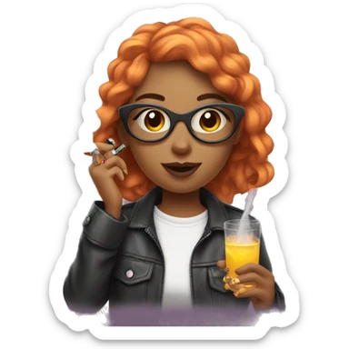 Cool girl with a vape in her hand sticker