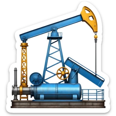 oil pumping station steel shiny sticker
