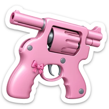 pink gun with pink bow on it  sticker