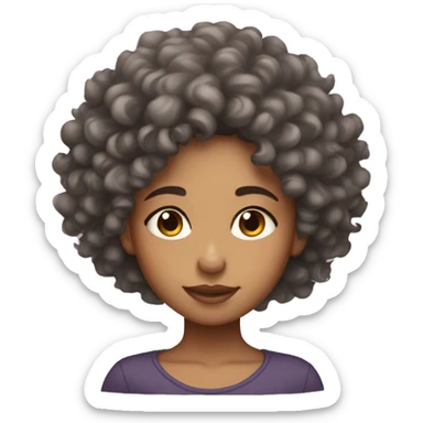 lightskin girl with curly hair  sticker