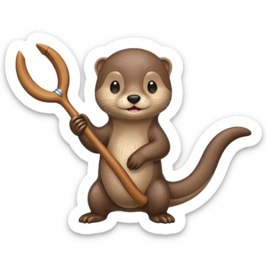 Cute otter holding a boomerang sticker