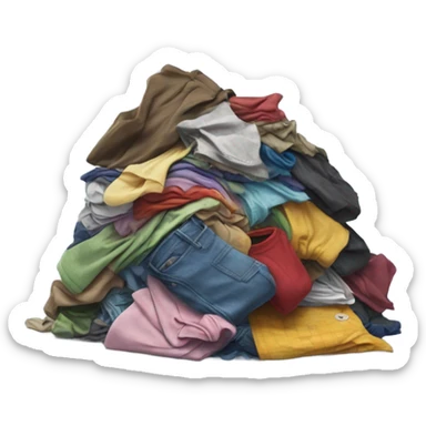 hand tossing clothes into pile sticker