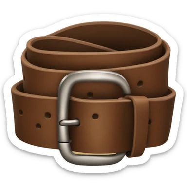 Traditional brown leather belt with buckle sticker