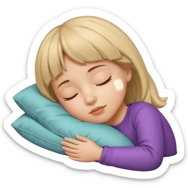Chica dormida con capul (flequillo) sticker