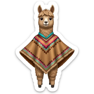 Llama con poncho sticker
