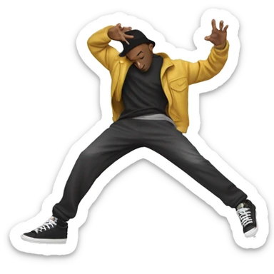 hip hop break dancer leaning on one hand with feet up sticker
