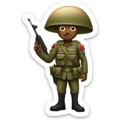 Make an soldier with an mushroom sticker