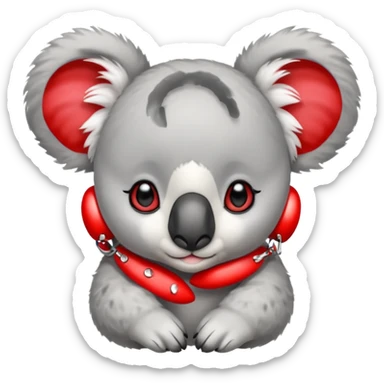 Koala with red earrings sticker