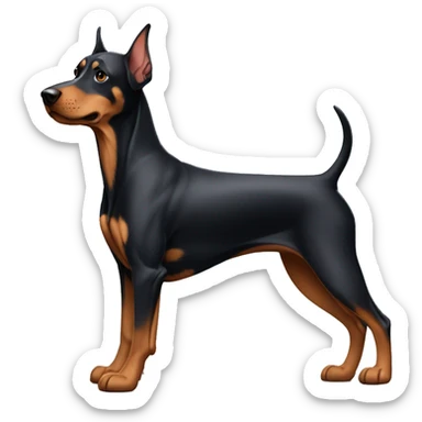 Cachorro dobermann segurando fazendo musculação na academia  sticker