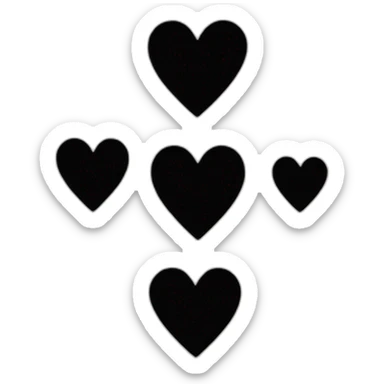 Two black hearts sticker