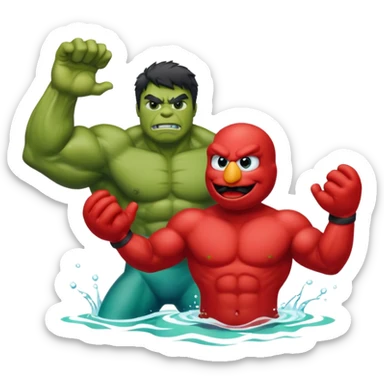 Part Elmo part hulk part dolphin sticker