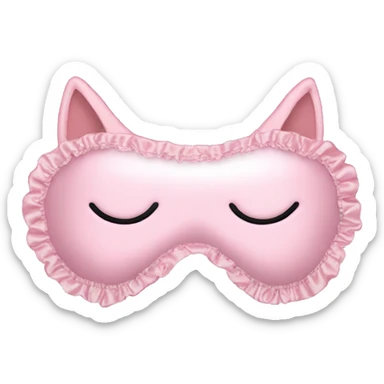 Light pink Frilly satin sleep mask without eyes sticker
