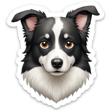 Merle border collie dog sitting sticker