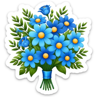 Blue bouquet of flowers sticker