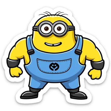 Minions with muscle sticker