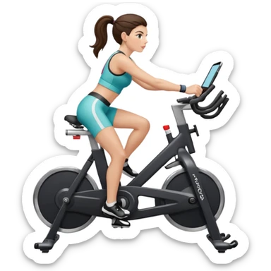 Brunette white girl aesthetic in a peloton static bike sticker