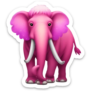 Pink ombre full body mammoth with glitter sticker