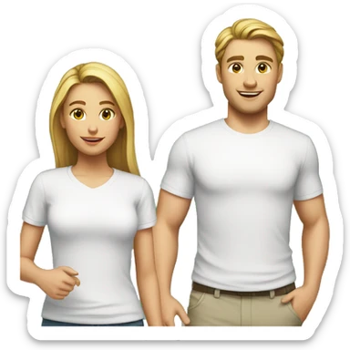 two caucasian girls with white shirts sticker