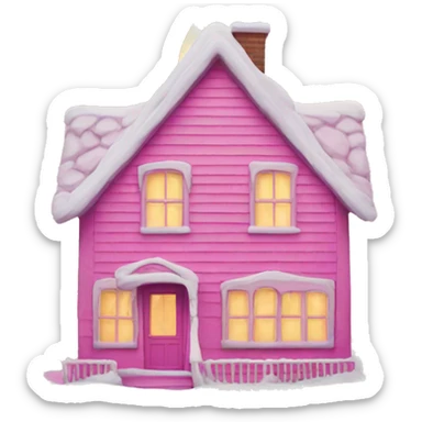 Chrismas pink house sticker