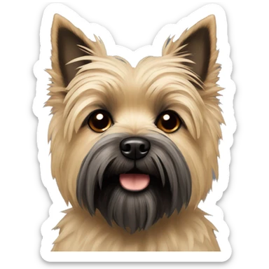 Cairn terrier with light fur with tan black on her ears
 sticker