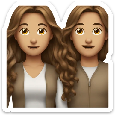 brown hair duo  sticker