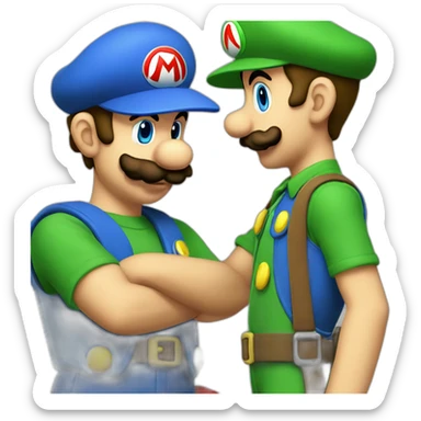 Luigi-and-mario-kissing sticker