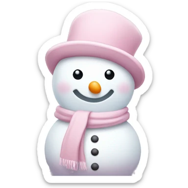 cute light pink snowman sticker