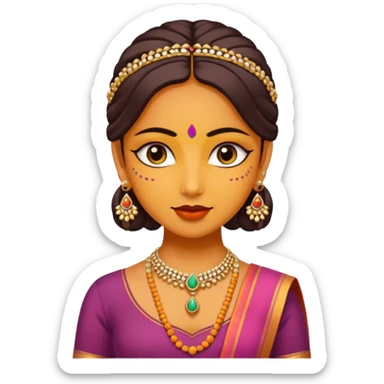 A sanskari girl with bindi and necklace sticker