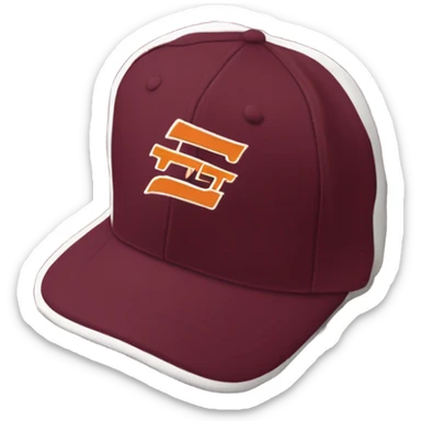single maroon virginia tech VT baseball cap sticker