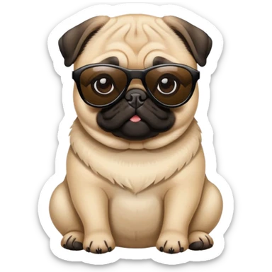Pug with sunglasses sticker