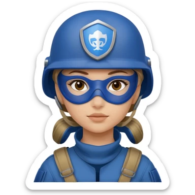 girl soldier with blue mask sticker