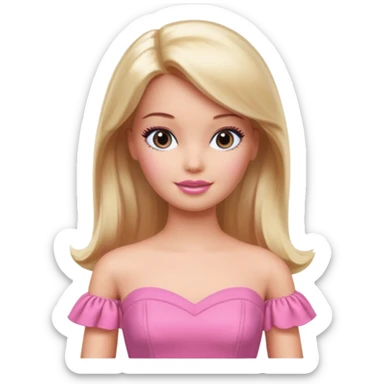 barbie girl dress color, half body sticker