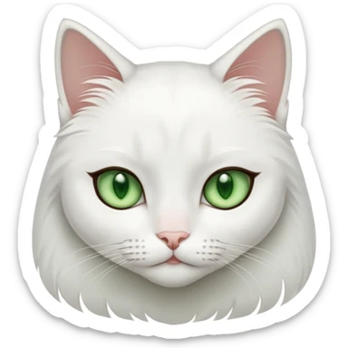 A white jinjila green eyes cat and a black hair brown eyes girl sticker