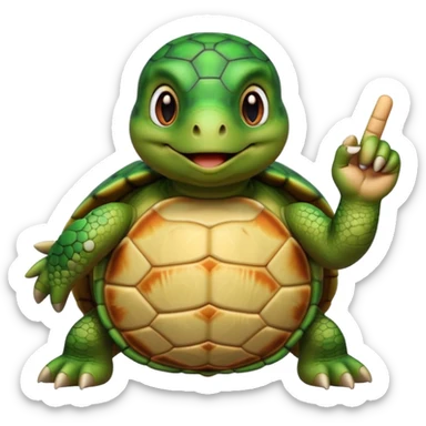Turtle giving the middle finger sticker