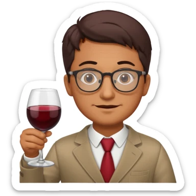 A male Italian accountant who loves red wine fishing movies wears glasses sticker